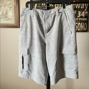 Buckle Hurley Mens gray cargo shorts dri fit 33 waist
